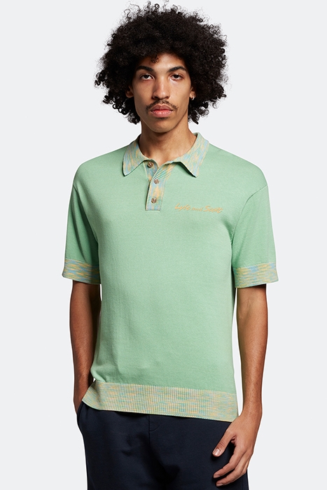 SPACE DYE TRIM KNITTED POLO MOLLY'S GREEN 1