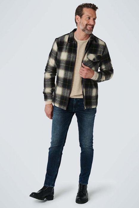 OVERSHIRT ZIPPER CLOSURE CHECK CARBON BLUE 4