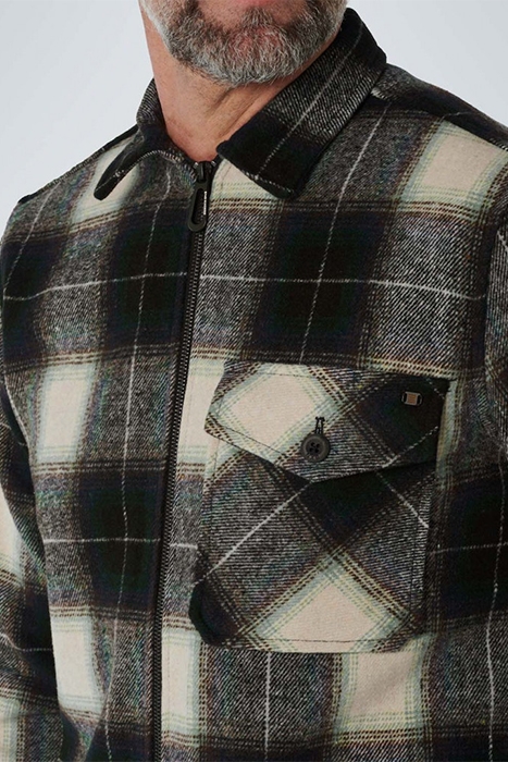 OVERSHIRT ZIPPER CLOSURE CHECK CARBON BLUE 5