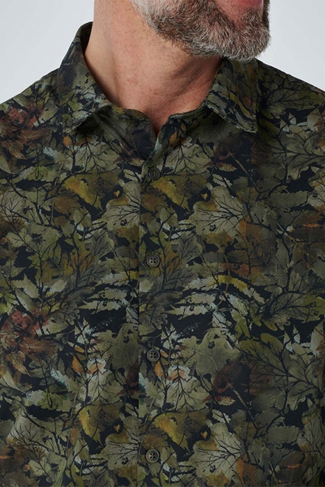 SHIRT STRETCH ALLOVER PRINTED SAGE GREEN 5