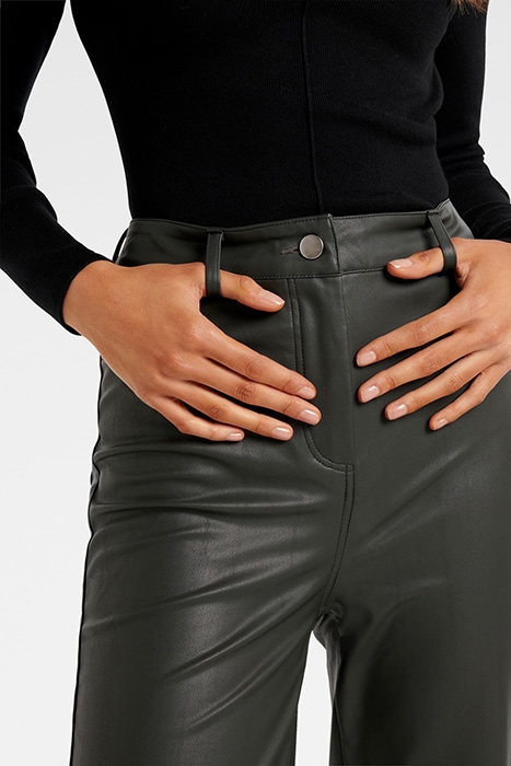 JULIET VEGAN LEATHER STRAIGHT LEG PANTS DEEP GREEN 6