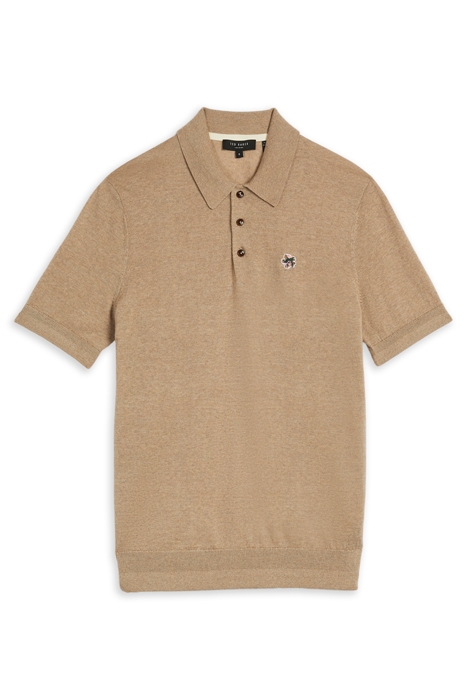 HAWORTH SS KNITTED POLO TAN-WHITE 1