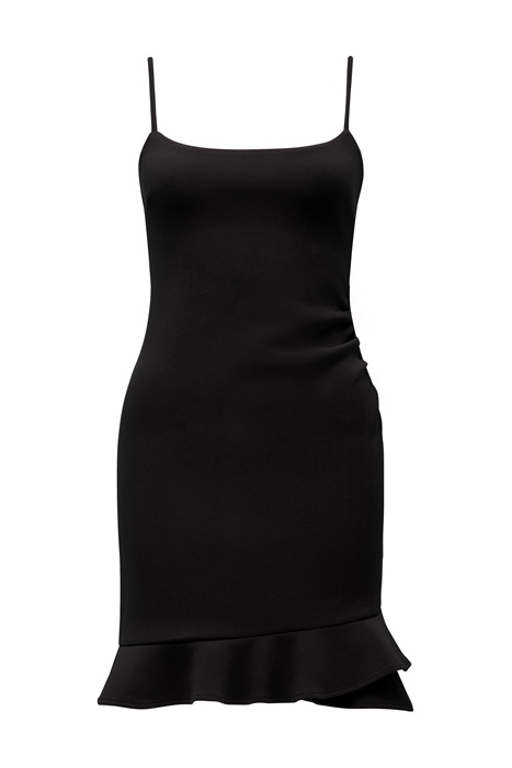 BESS FRILL HEM BODYCON MINI DRESS BLACK 1
