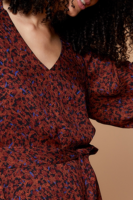 RESKY - COGNAC NEO-ANIMAL PRINT DRESS 5