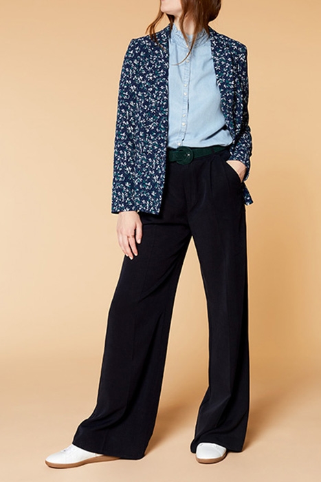 VERTU - NAVY SUIT JACKET WITH FROSTED FLOWER PRINT 3