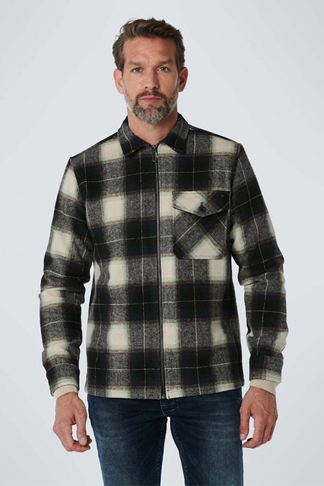 OVERSHIRT ZIPPER CLOSURE CHECK CARBON BLUE 2