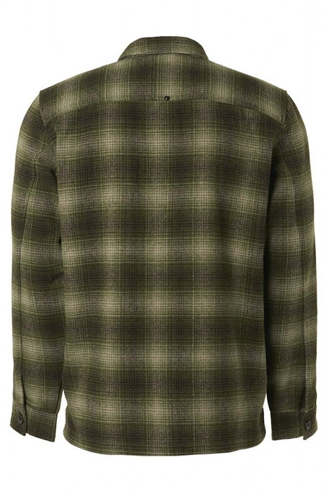 OVERSHIRT BUTTON CLOSURE CHECK WITH WOOL SAGE GREEN 6