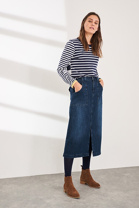 ULLA DENIM MIDI SKIRT MID DENIM 2