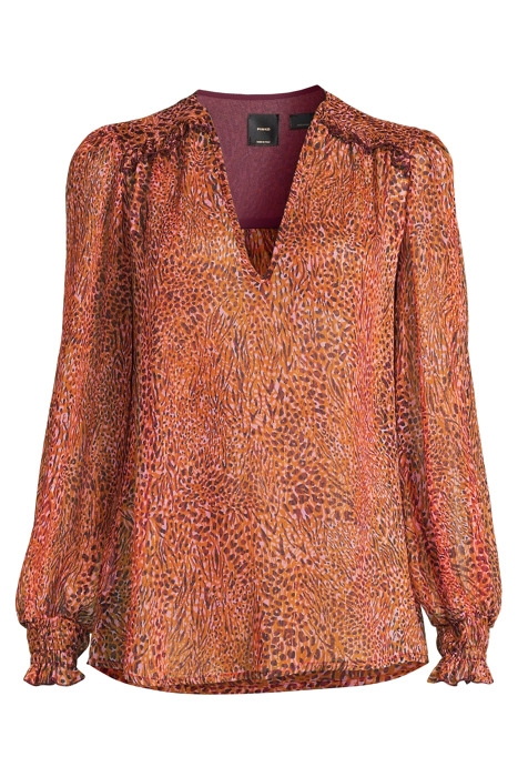 CASSIA BLUSA CREPONNE LUREX ST PINK/BLACK MULTI-COLOUR 6