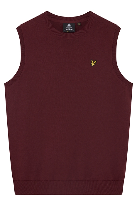 COTTON CREW NECK VEST BURGUNDY 5
