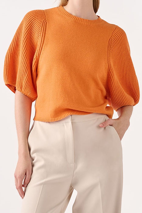 AICHA KNITTED PULL S/S HARVEST PUMPKIN 2