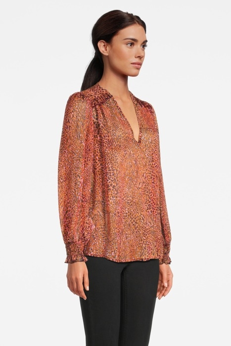 CASSIA BLUSA CREPONNE LUREX ST PINK/BLACK MULTI-COLOUR 3