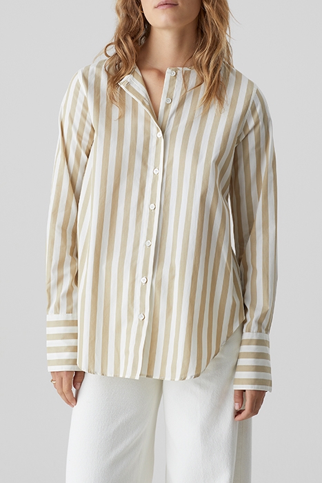 WOMEN COLLARLESS SHIRT SHIRTS & BLOUSES CEMENT 1