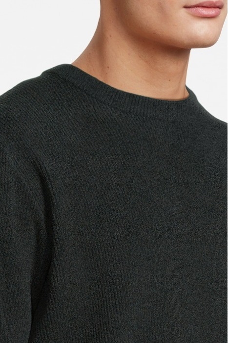 PULLOVER CREWNECK RIBKNIT SUPER SOFT GREENISH BLACK 5