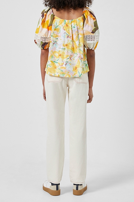 ISADORA PATCH ORGANIC POPLIN BARDOT TOP GOLDEN GLAZEBEESWAX 2