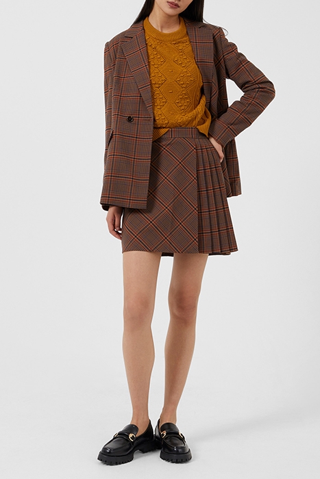 BETTINA CHECK SUITING SKIRT CAMEL MIX 5