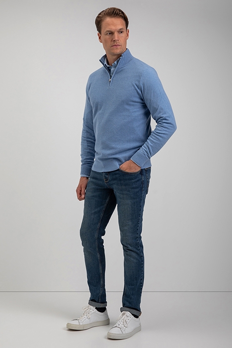 ZIP MOCK SWEATER LIGHT BLUE 3