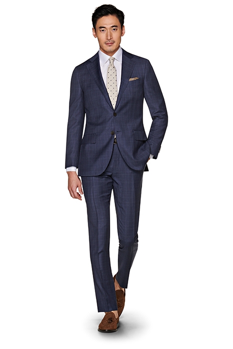MID BLUE CHECKED LAZIO SUIT 1
