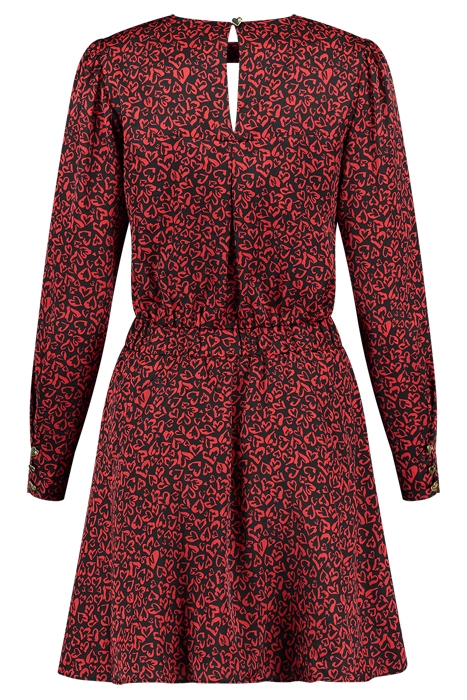 KASANDRA DRESS BLACK/LIPSTICK 2