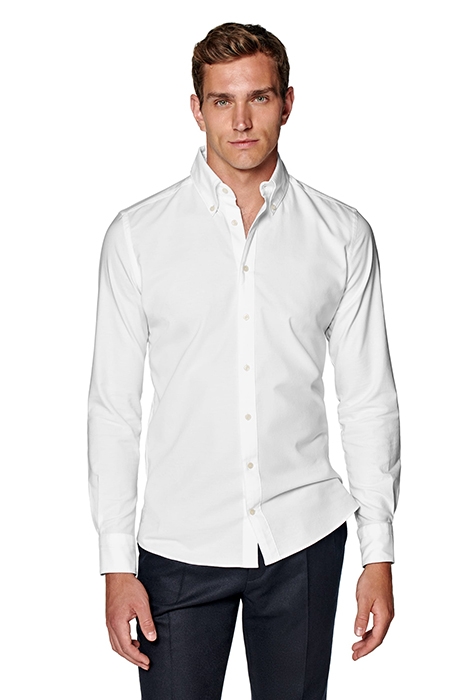 WHITE WASHED OXFORD SLIM FIT SHIRT 1