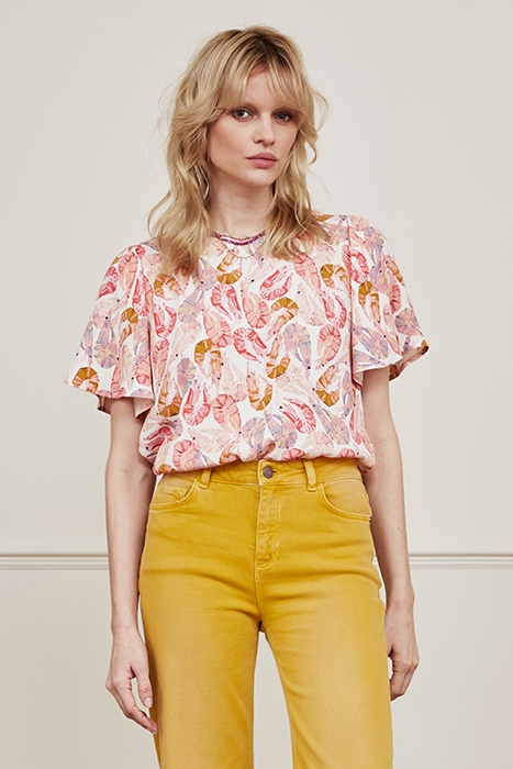 ELLE TOP CREAM WHITE/PINK BER 2