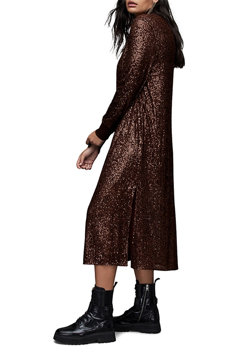 JUELA CREW DRESS DARK BROWN 4