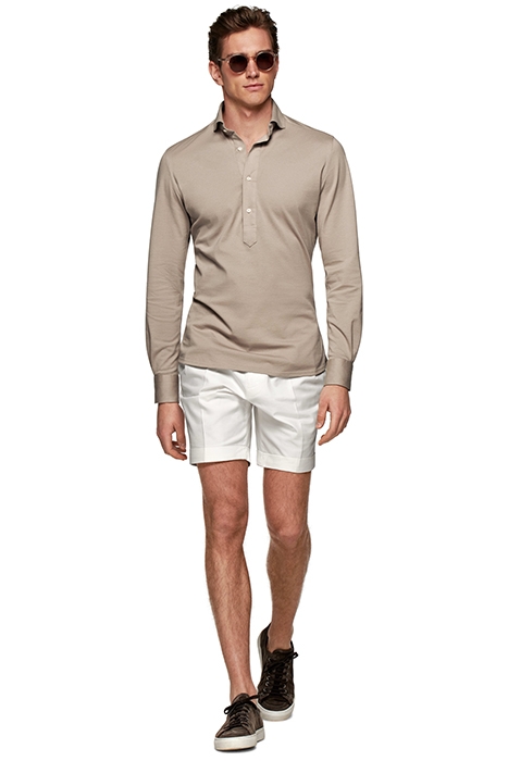 LIGHT BROWN EXTRA SLIM FIT POPOVER 4