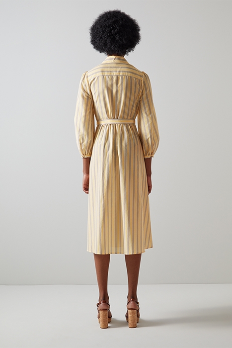 AARONS SHIRT DRESS CREAM/YELLOW 2