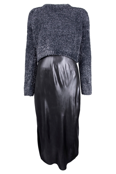 ROSETTA TINSEL DRESS BLACK/SILVER 1