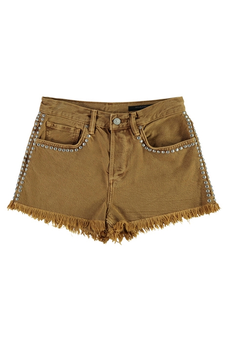 HEIDI STUDDED SHORTS LIGHT BROWN 1