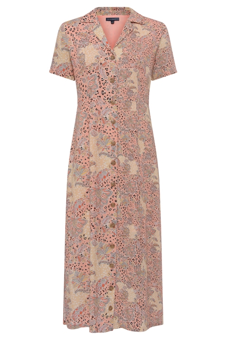 DEMETRA DRAPE BUTTON FRNT DRES PEACH NECTAR MULTI 4