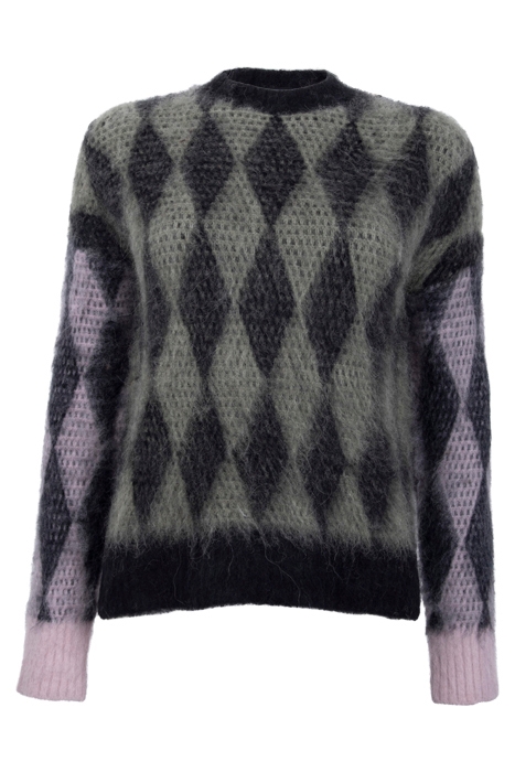 DIAMOND CREW NECK BLACK/SAGE/PINK 1