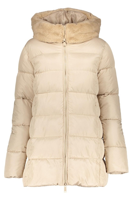 JACKET FAKE FUR HOOD ECO-AWARE SAND 3