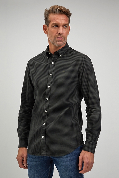 FLANNEL GINGHAM SHIRT NAVY 1
