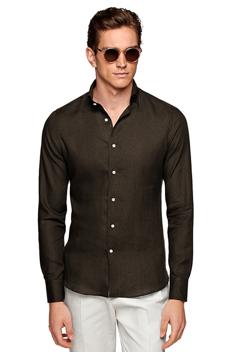 BROWN SLIM FIT SHIRT BROWN 1