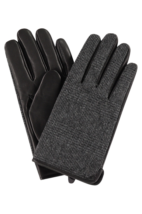 LEATHER PRINCE OF WALES GLOVES MEDIUM GREY 1
