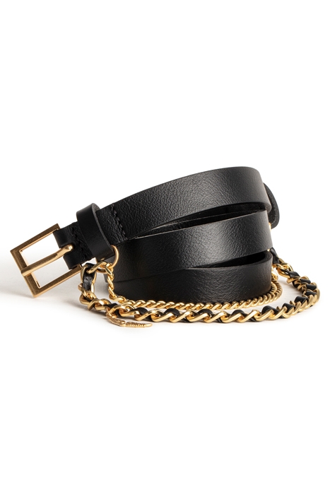 ROCK CHAIN BELT LEATHER NOIR 1