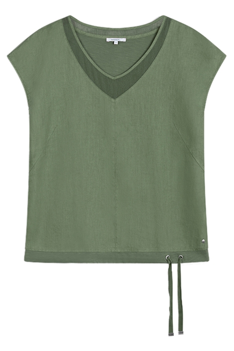 T-SHIRT WITH MESH DETAILS SPRING OLIVE 1