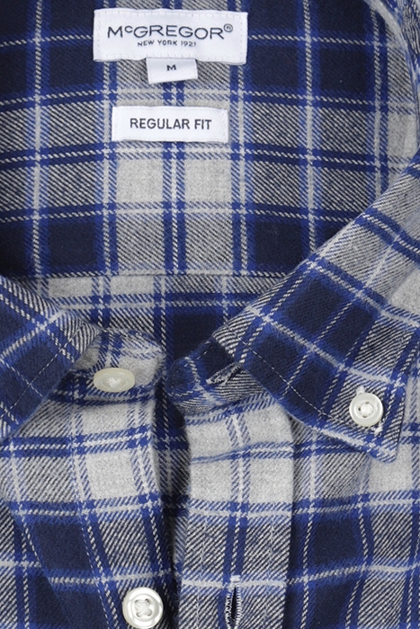 MELANGE CHECK SHIRT MARINE 5