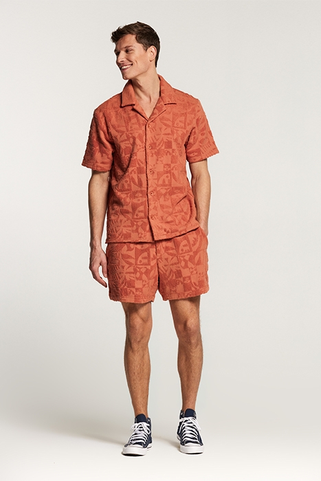 MEN TOWELING SHORTSLEEVE SHIRT LIGHT RUST ORANGE 3