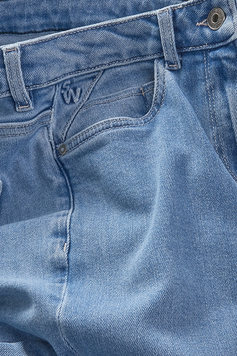 HOGE TAILLE SLIM FIT JEANS LIGHT BLUE DENIM 2