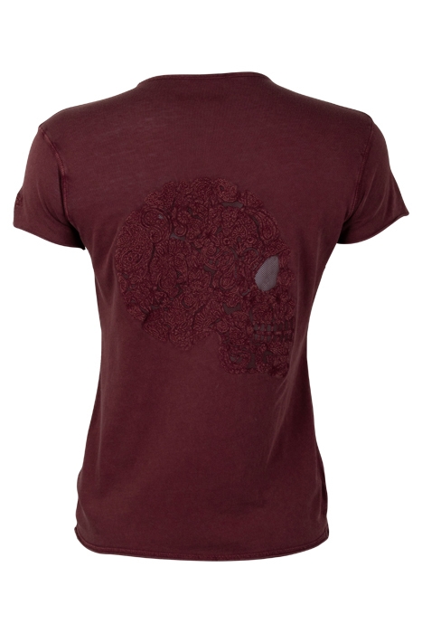 STORY FISHNET T-SHIRT COTON BORDEAUX 2