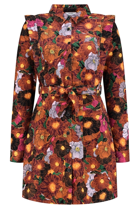 SANTIAGO CORDUROY FLOWER DRESS WINE PURPLE FLOWER 5