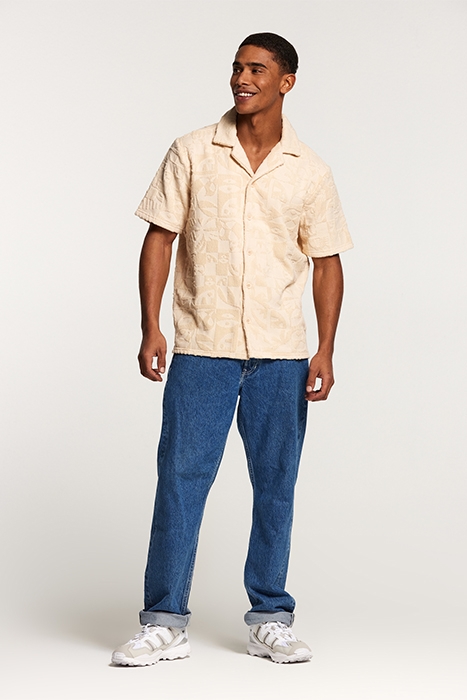 MEN TOWELING SHORTSLEEVE SHIRT ANGORA BEIGE 5