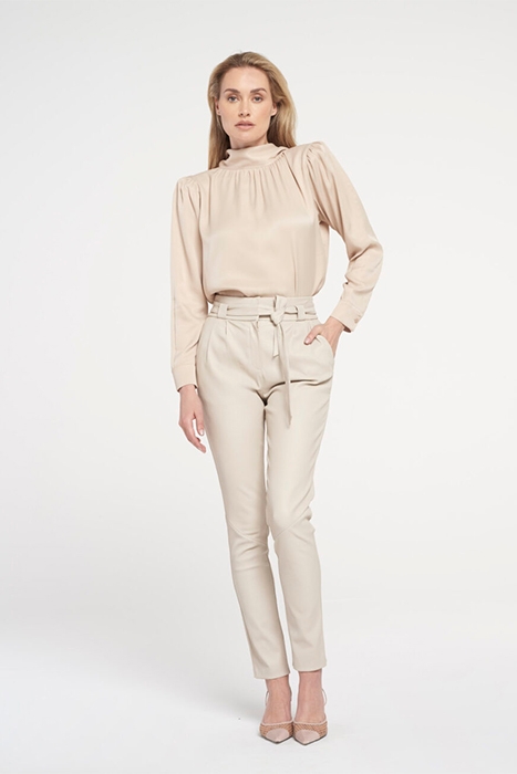 PAULA STRETCH LEATHER OYSTER WHITE 1