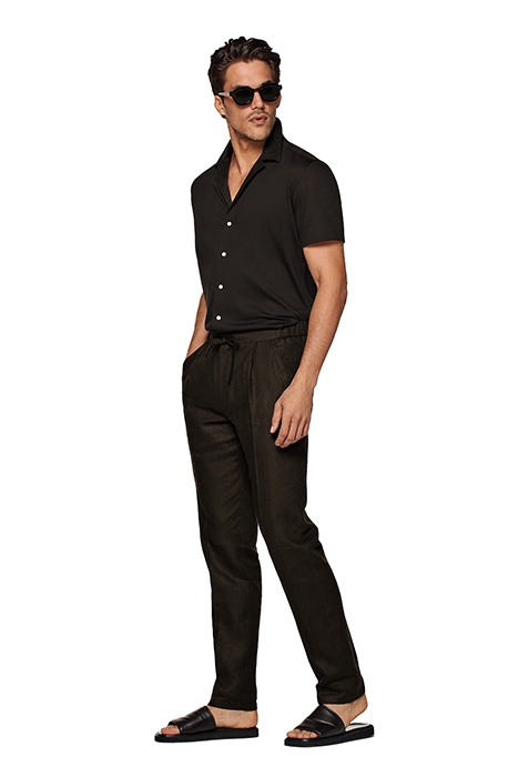 DARK BROWN DRAWSTRING AMES TROUSERS DARK BROWN 4