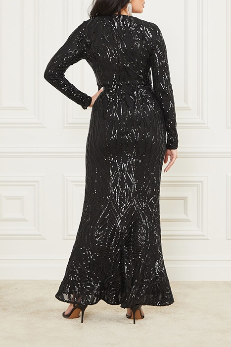 ROARING SEQUINS MAXI JET BLACK A996 2