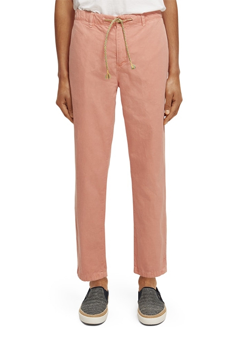 THE DRIFT- GARMENT-DYED COTTON LINEN JOGGER FLAMINGO 3