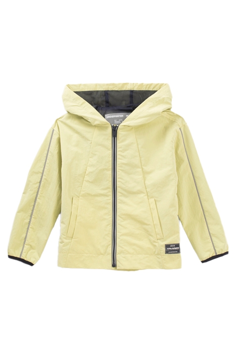 LIME GREEN NYLON WINDCHEATER WITH REFLECTIVE BANDS 1