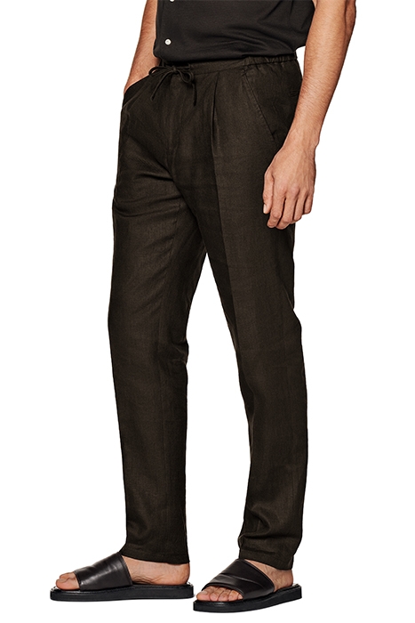 DARK BROWN DRAWSTRING AMES TROUSERS DARK BROWN 1